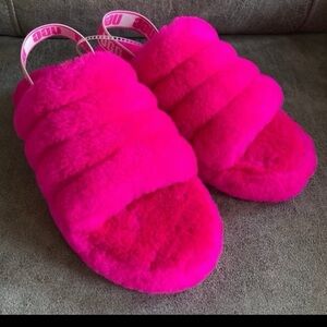 UGG-Fluff Yeah-Sandals/Slippers-Rock Rose-Women’s Size: 8